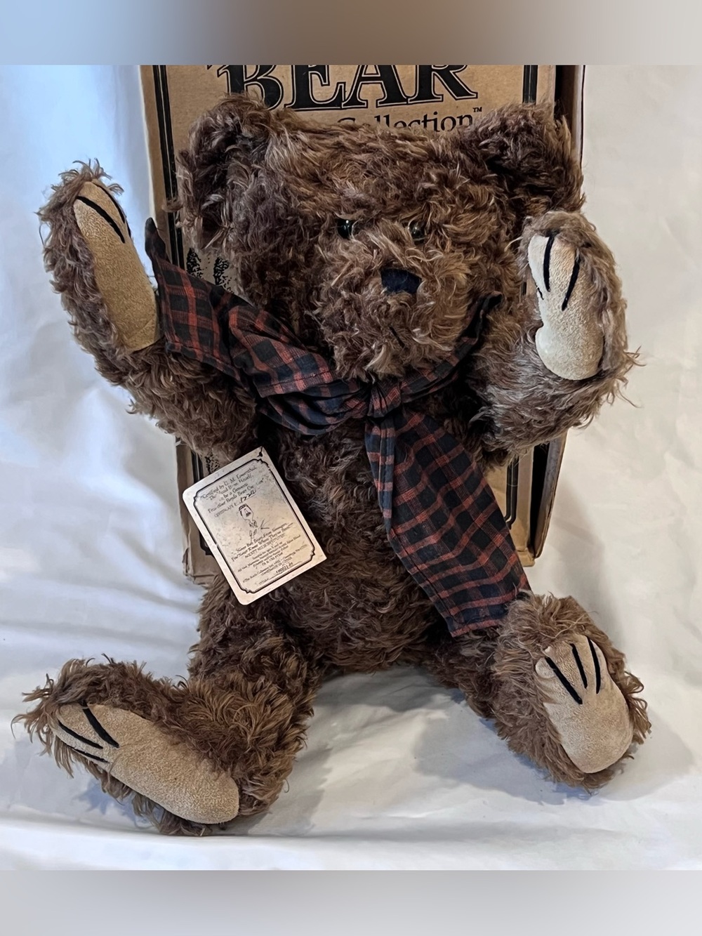 Boyds Bears Jackson R Bearington Mohair Bear 16โ Boxed Retired Collectible